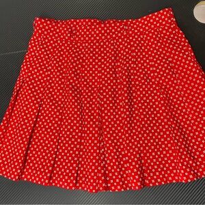 Vintage Chic Red Floral Mini tennis Skirt Sz 10